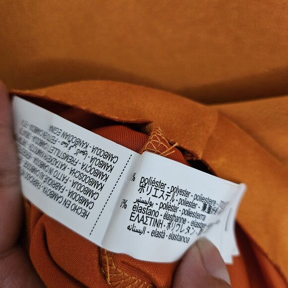 Zara Dress‎ Medium Orange Faux Suede Mini Shift Bloggers Favorite Stretch - Picture 6 of 8